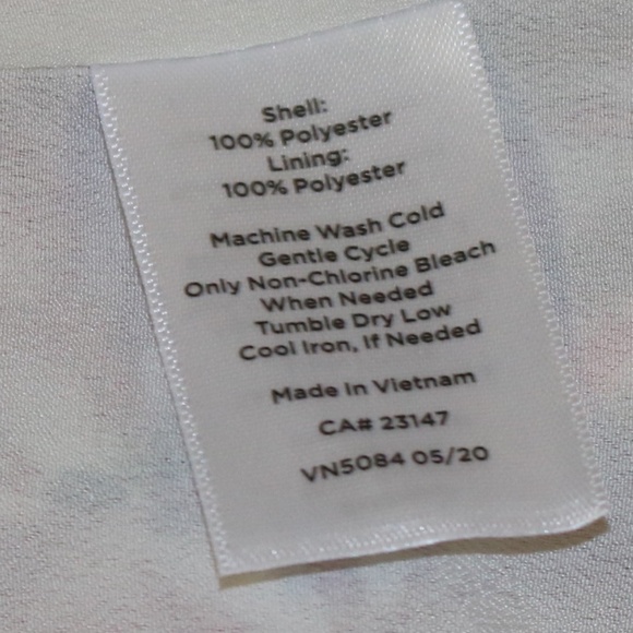 Talbots Medium Lined Floral Ruffle Tie Neck Blouse Peasant Sleeves - Picture 6 of 7